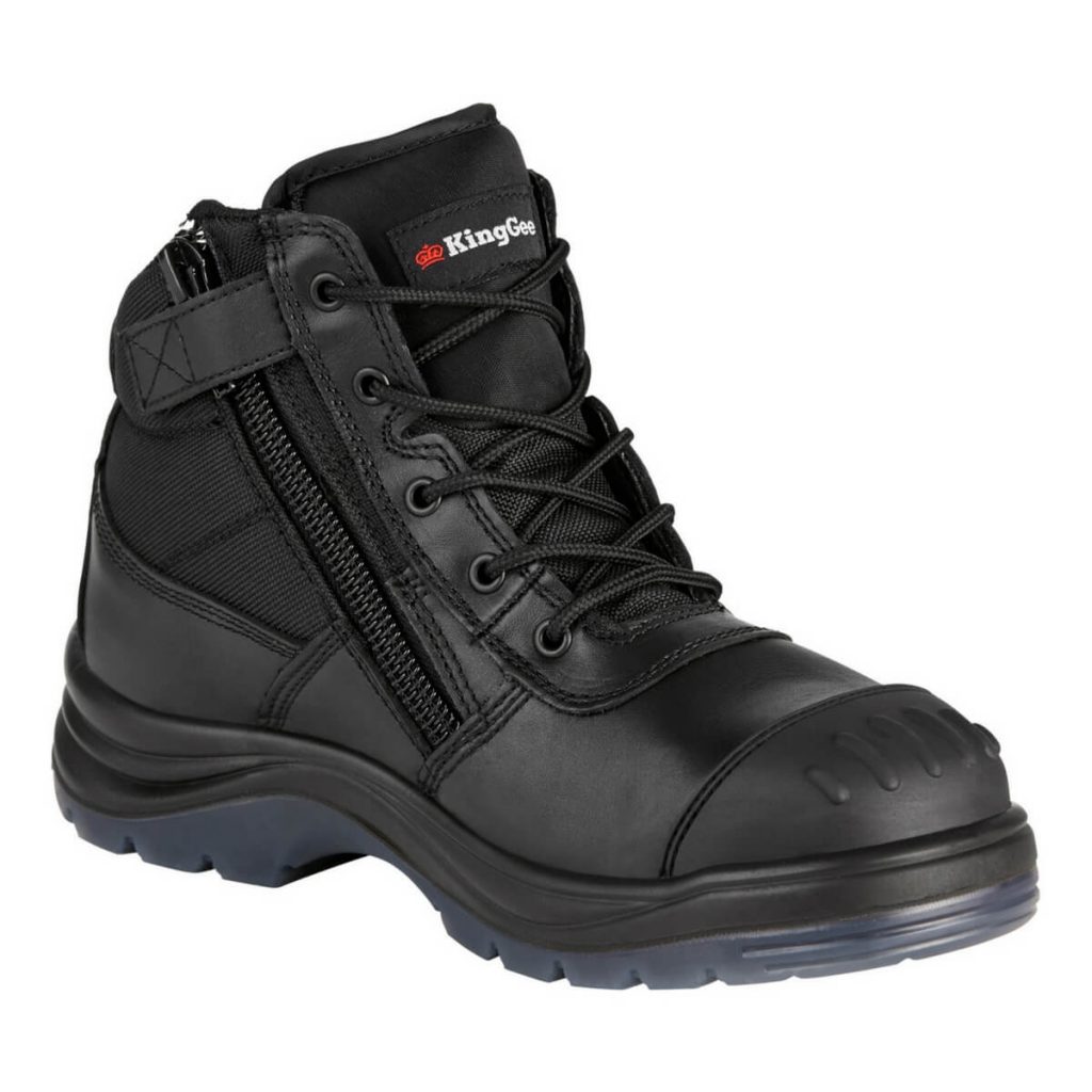 KingGee Tradie Zip Side Safety Boot | Black | Badger