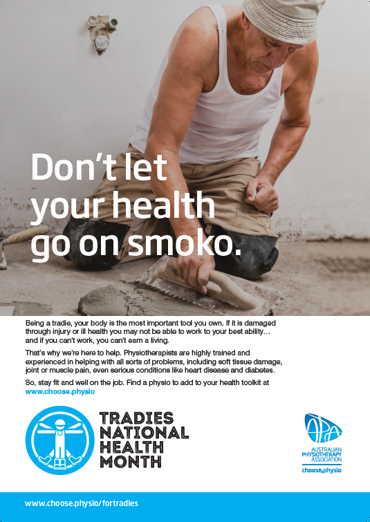 Tradies national health Month poster