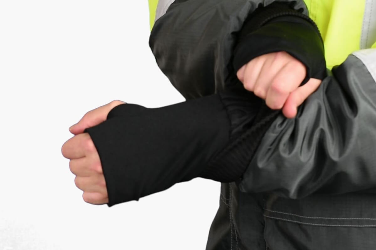freezer jacket sleeve gloves